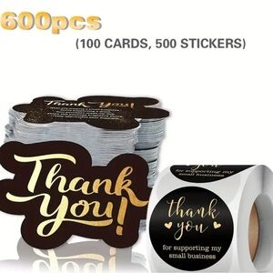 Thank You 100 Cards and 500 Stickers Set